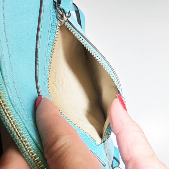 Coach Crossbody Leather Bag in Turquoise Blue - Picture 5 of 7